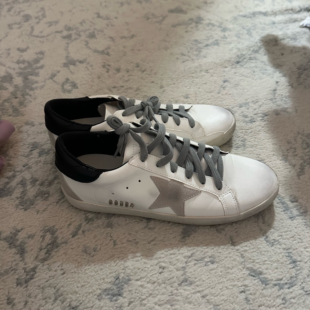 White and Gray Star Sneakers
